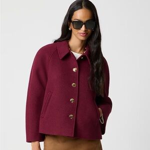 J. Crew Factory Wool Blend Cropped Swing Coat